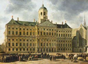 City hall on the Dam square in Amsterdam
