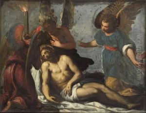 Toter Christus, von Engeln beweint