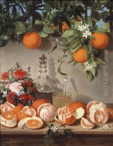 Bodegon de naranjas. by Rafael Romero Barros