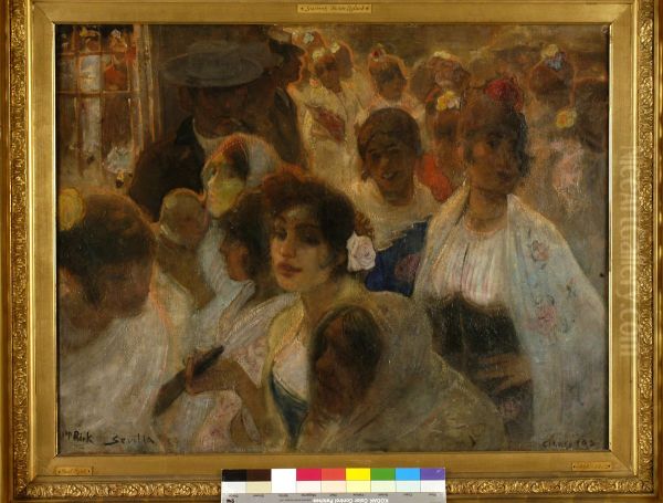 Cigaretos. Uitgaan van een sigarettenfabriek te Sevilla - view 1