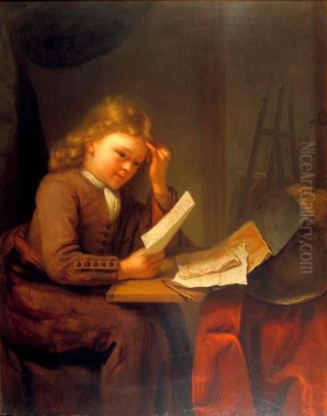 Young Draftsman at a Desk - view 1