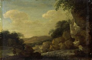 Berglandschap met wandelaars langs een rivier