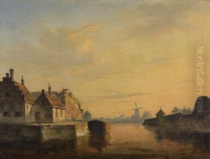 Het Reitdiep gezien vanaf de 'Hoek van Ameland', by Jan Ensing
