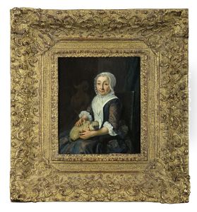 Portrait of Johanna van Oyen, echtgenote van de schilder Jan Abel Wassenbergh, moeder van de schilderes by Elisabeth Geertruida Wassenbergh