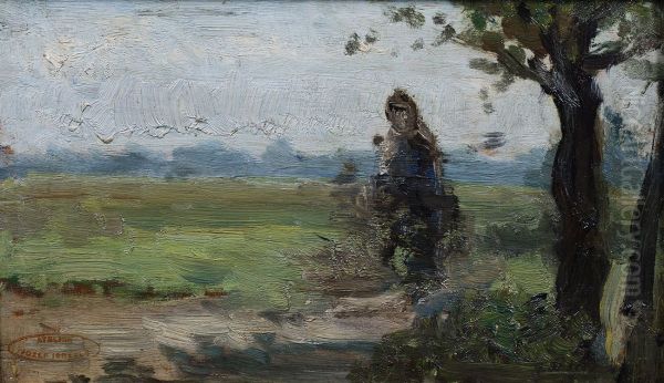 Studie van landschap met figuur, - view 1
