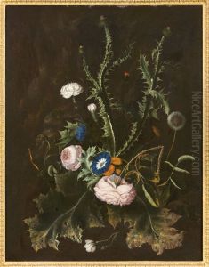 Still life with flowering thistles