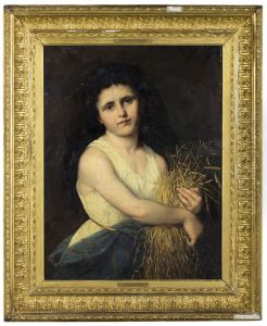 Jonge vrouw met strobundel,