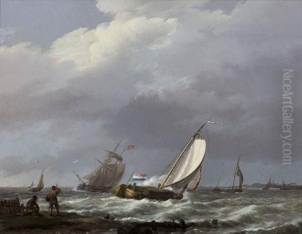 Schepen op ruwe zee - view 1