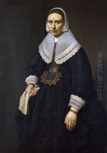 Portrait of a woman, possibly Elisabeth Simons by Jan de Stomme
