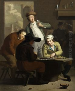 Damspelers in een herberg, Damspelers in een herberg,