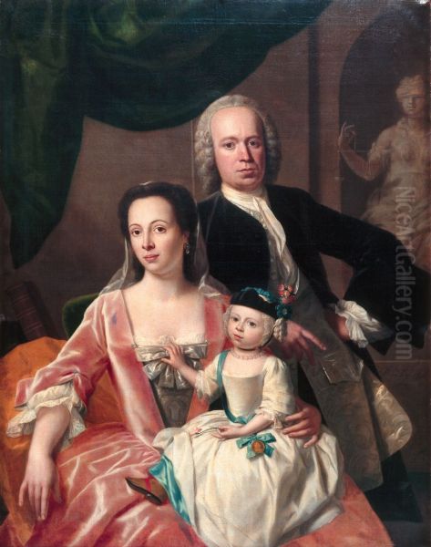 Portrait of Francina Margaretha Sichterman, her husband Scato Gockinga and their son - view 1