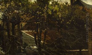 In het hofje van Nieuwkoop by Matthijs Maris