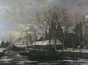De Hoge der A met Visbanken te Groningen, De voormalige Vischbanken te Groningen bij winter, De visbanken te Groningen, 'De vischbanken te Groningen (winter)',