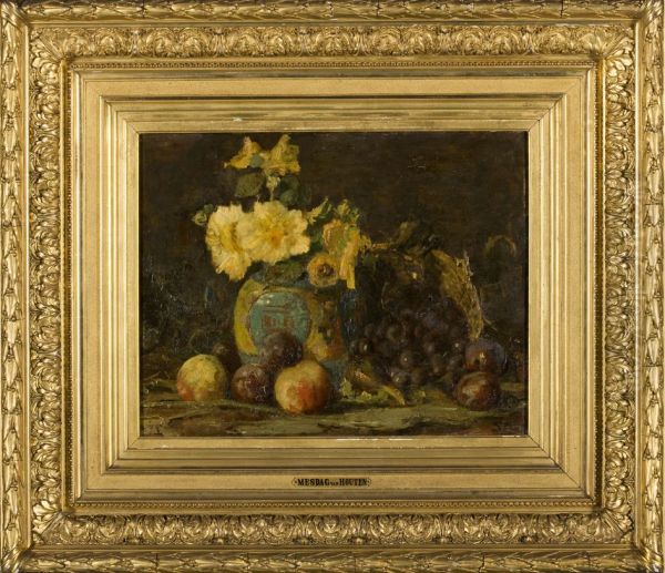 Still life with flowers and fruit - view 1