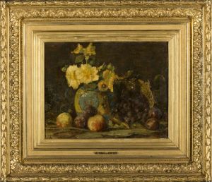 Stilleven met bloemen en vruchten, by Sina Mesdag-van Houten