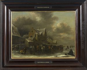 Wintergezicht - ijsvermaak, by Nicolaes Molenaer