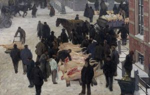 Varkensmarkt op de Grote Markt, Groningen, by Ferdinand Oldewelt