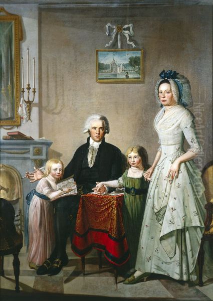 Family portrait of Hendrik Louis Wychgel van Lelle (1757-1830) and Hermanna van Gesseler (1757-1797) with their daughters - view 1