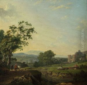 Italianiserend landschap by Hendrik Voogd