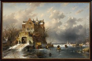 Wintergezicht, by Charles Henri Leickert