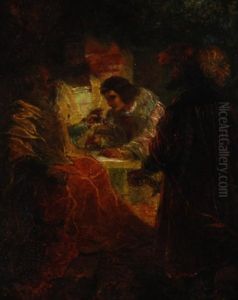 Interior Scene With Figures by George Cattermole