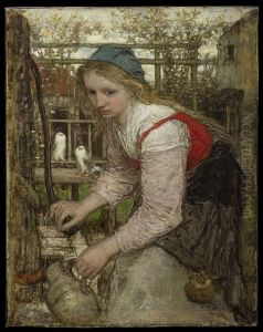 Meisje aan de pomp
