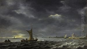 Riviergezicht bij opkomend onweer Riviergezicht bij opkomend onweer