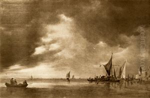 Rybari stahuji site pred bouri by Jan van Goyen