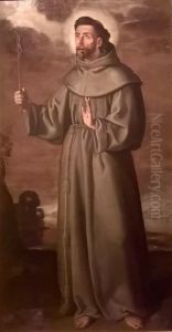 San Francisco de Asis con un crucifijo by Francisco Pacheco