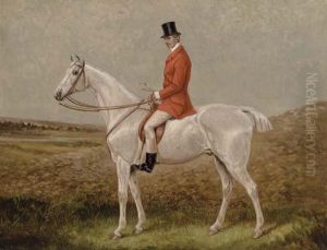 Benjamin S. Brookes Esq., On A Grey Hunter In A Landscape by Leonard F.G. Cattermole
