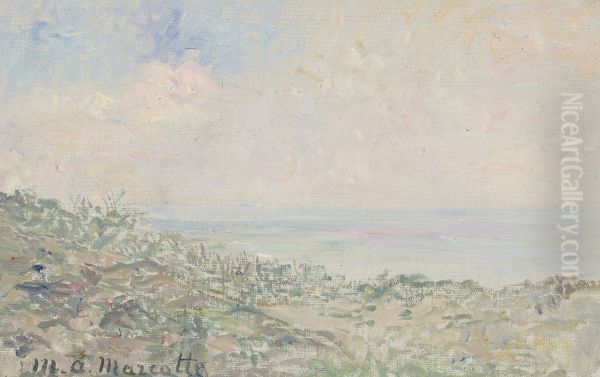 Duinrand met zeegezicht, bevindt zich in verzamelalbum opgedragen aan J.H. van Eeghen in 1918 door de Belgische Beeldende Kunstenaars - view 1