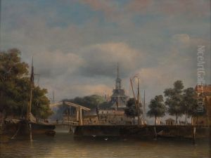 Ooster Oudehoofdpoort, gezicht vanaf de Wijnhaven (Punt) in de richting van de Oude Haven en Haringvliet by Frans Breuhaus de Groot
