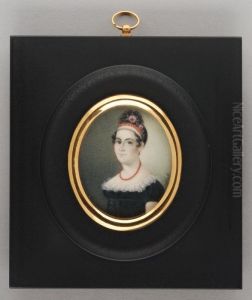 Portretminiatuur van een vrouw by Hendrik van Overklift