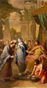Abimelech geeft Sara aan Abraham terug by Elias Van Nijmegen