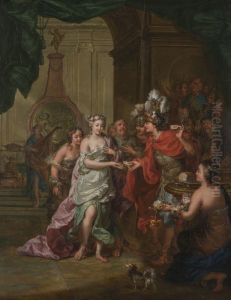 Het huwelijk van Alexander de Grote met Roxane, prinses van Bactrie by Gerard Sanders