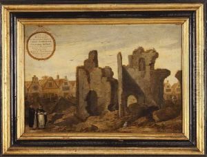 Ruine van het in 1563 verbrande Dominicaner- of Predikherenklooster aan de Hoogstraat by Cornelis Saftleven