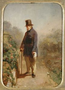 Postuum portret van Hendrik Rochussen, vader van de schilder by Charles Rochussen