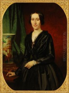 Portret van Elisabeth van Hoboken (1819-1888) by Willem Hendrik Schmidt