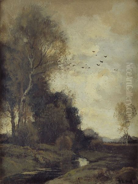 Landschap met bomen aan greppel - view 1