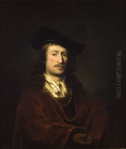 Self portrait with baret by Ferdinand Bol