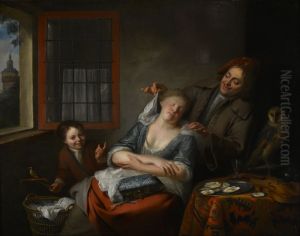 Slapend vrouwtje by Adriaan Van Der Burg