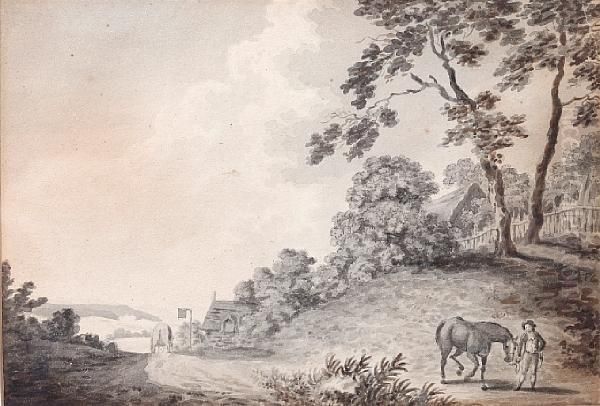 Landscape With Horse And Figure And An Inn In The Distance - view 1