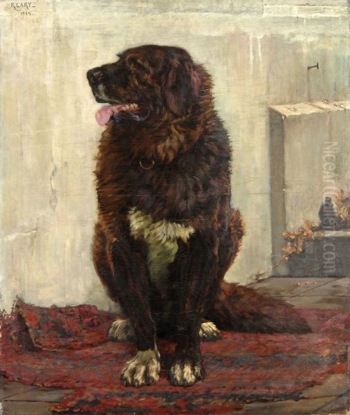 Zittende grote hond - view 1