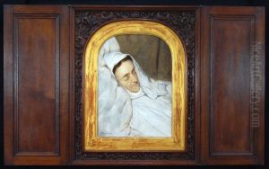 Doodsbedportret de moeder van de kunstenaar Cornelia Scheffer- Lamme by Ary Scheffer
