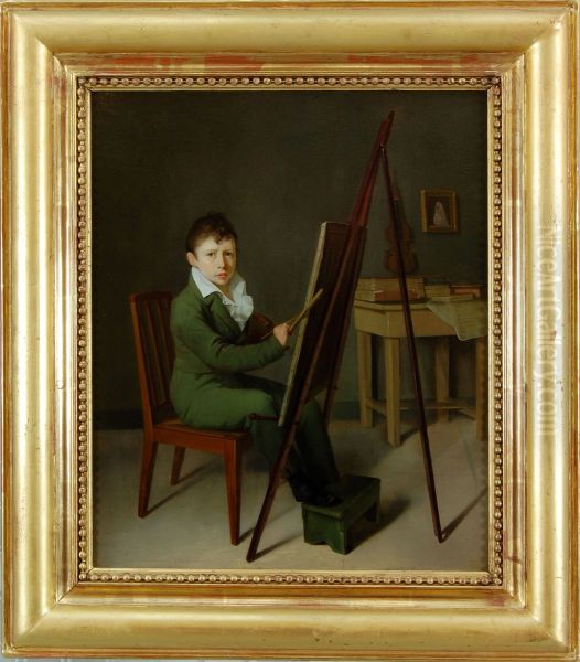 Portrait of Ay Scheffer as a twelve-year-old boy - view 1