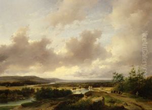 Zomerlandschap by Andreas Schelfhout