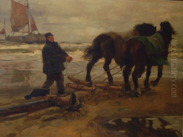Working Horses on the Beach - view 1