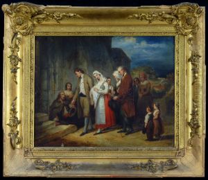 De doop in het dorp by Ary Scheffer