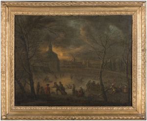 Landschap bij maanlicht in de winter