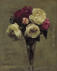 Still life with roses by Henri Fantin-Latour